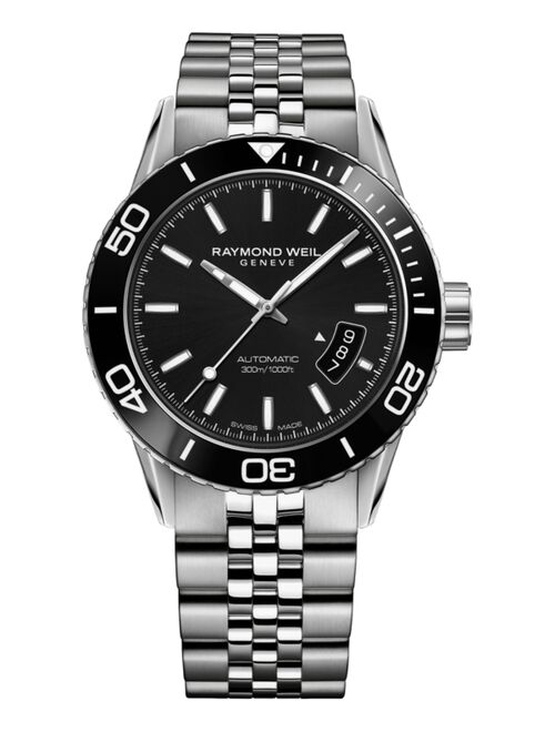 RAYMOND WEIL Men's Swiss Automatic Freelancer Stainless Steel Bracelet Watch 43mm 2760-ST1-20001