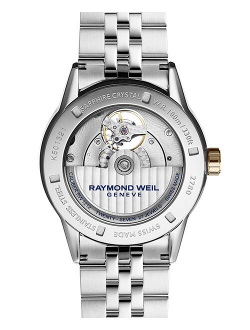 RAYMOND WEIL Men's Swiss Automatic Freelancer Two-Tone Stainless Steel Bracelet Watch 42mm