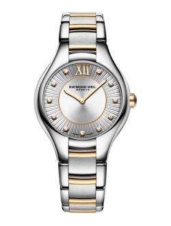 Women's Swiss Noemia Diamond (1/2 ct. t.w.) Two Tone Stainless Steel Bracelet Watch 32mm