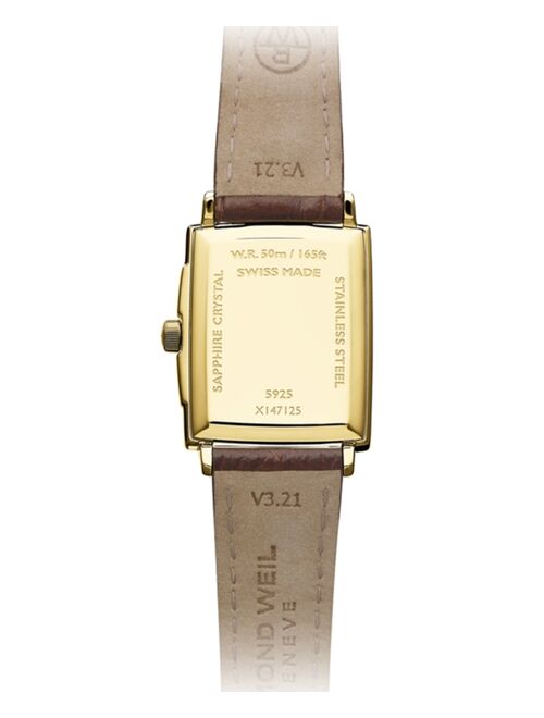 RAYMOND WEIL Women's Swiss Toccata Brown Leather Strap Watch 23mm