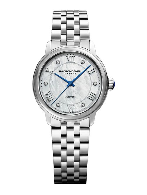 RAYMOND WEIL Women's Swiss Automatic Maestro Diamond Accent Stainless Steel Bracelet Watch 31mm