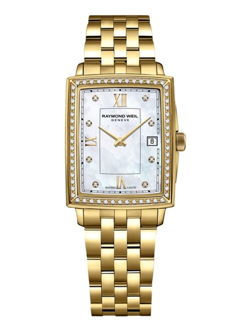 RAYMOND WEIL Women's Swiss Toccata Diamond (1/4 ct. t.w.) Gold PVD Stainless Steel Bracelet Watch 23x35mm