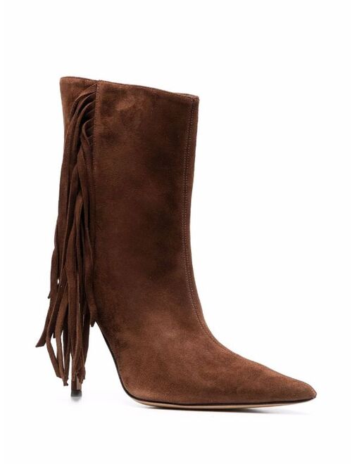 Alexandre Vauthier fringed suede 110mm ankle boots