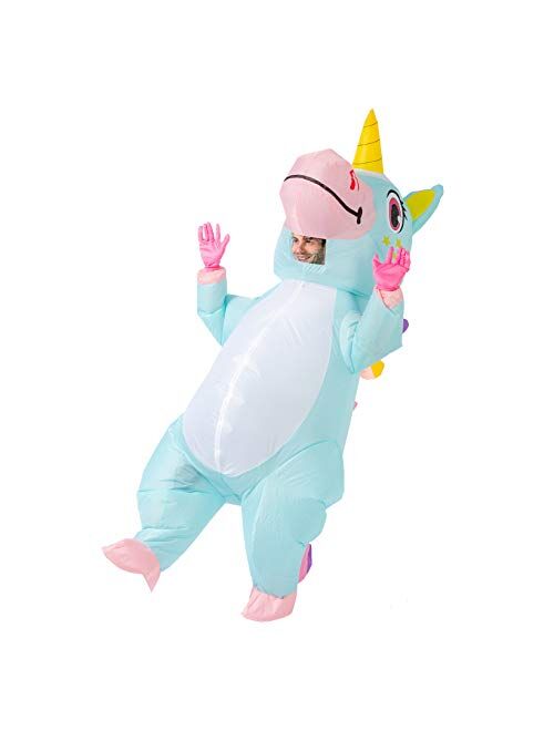 Spooktacular Creations Inflatable Costume Unicorn Full Body Unicorn Air Blow-up Deluxe Halloween Costume - Adult Size