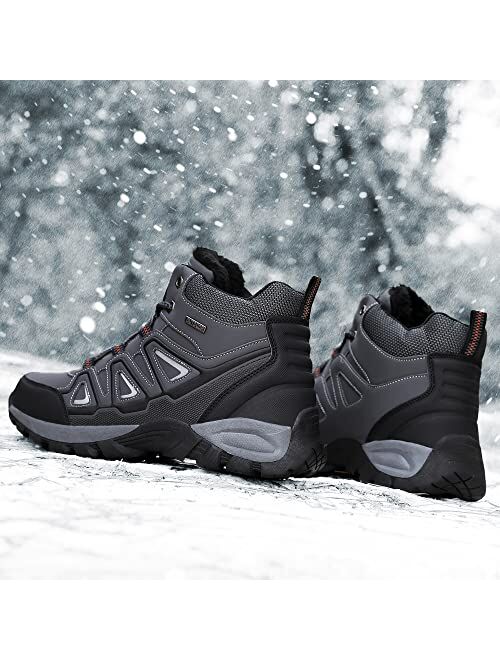 Tarelo Since 1986 TARELO Mens Hiking Boots Winter Snow Boots Warm Ankle Booties Outdoor Trekking Shoes