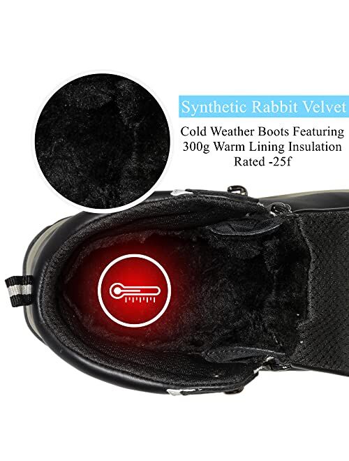 Zasepy Men's Winter Snow Boots Warm Fur Insulation Waterproof Hiking Boot Lightweight Non-Slip Cold Weather Work Trekking Shoes