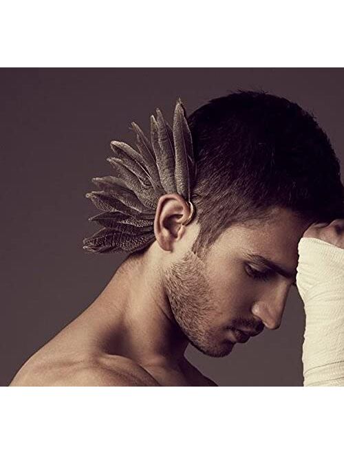 idealway 1Pc(Left Ear)Unisex Big Feather Ear Cuff Non Piercing Earring Cuffs & Wraps