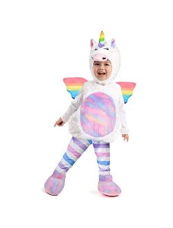Halloween Baby Cute Unicorn Costume,Unisex Toddler Onesie Jumpsuit for Halloween Dress Up Party-3T