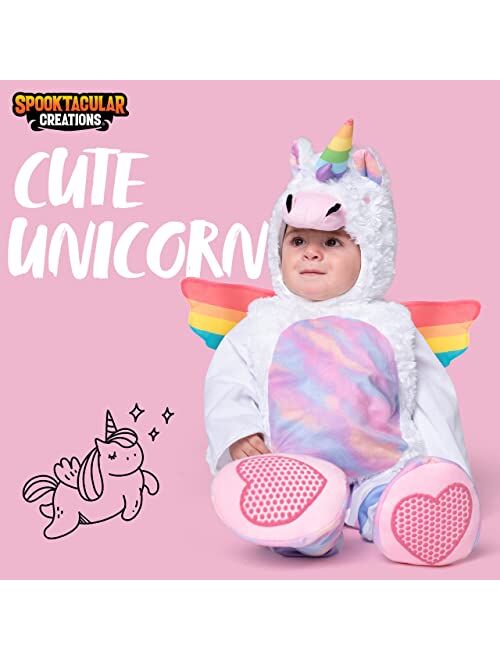 Spooktacular Creations Halloween Baby Cute Unicorn Costume,Unisex Toddler Onesie Jumpsuit for Halloween Dress Up Party-3T