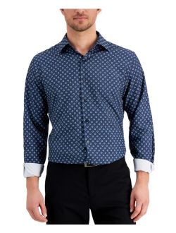 Men's Slim Fit 4-Way Stretch Geo-Print Dress Shirt, Created for Macy's