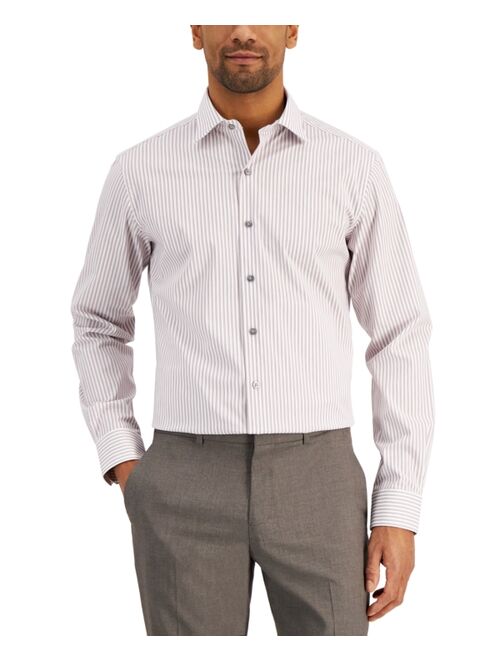 ALFANI Men's Slim Fit 2-Way Stretch Performance Stripe Dress Shirt, Created for Macy's