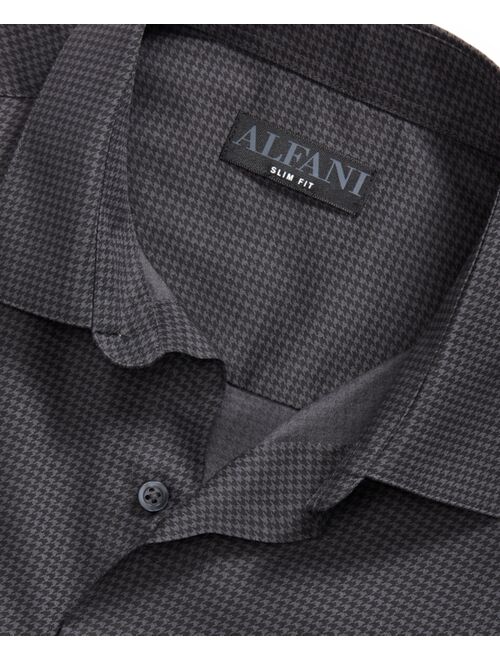 ALFANI Men's Slim Fit Houndstooth Dress Shirt, Created for Macy's