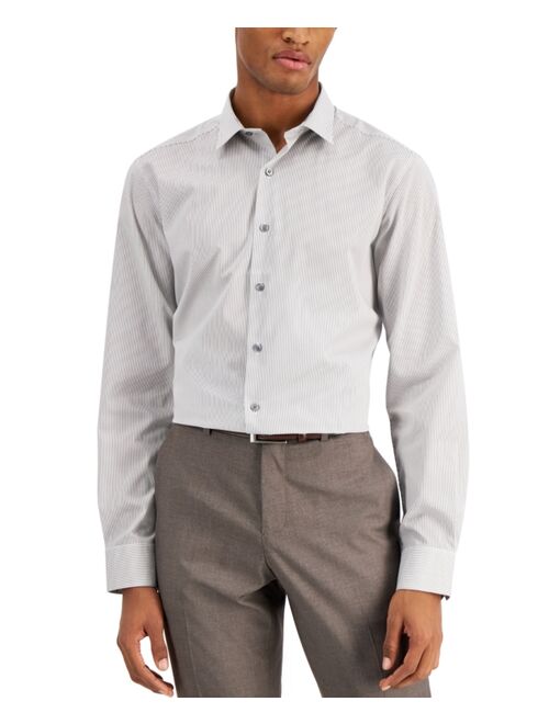 ALFANI Men's Slim Fit Stripe Dress Shirt, Created for Macy's
