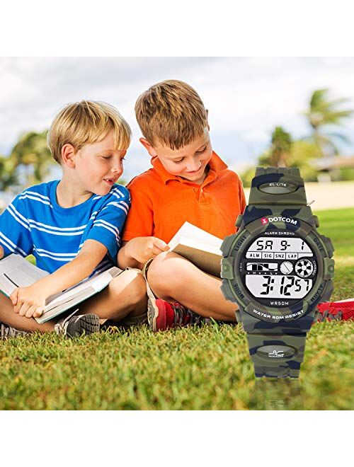 Ckv Kids Digital Watch Boys Watches Ages 5-12, Sport Multifunctional Waterproof Kids Watches with LED Backlight Alarm Calendar, Digital Electronic Quartz Watch for Boys w