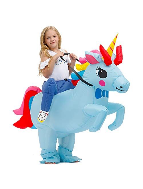 KOOY Inflatable Costume For Kids,Unicorn Costume Funny Fancy Dress Blow Up Costumes Halloween Kids Costumes
