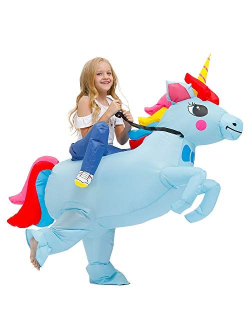 KOOY Inflatable Costume For Kids,Unicorn Costume Funny Fancy Dress Blow Up Costumes Halloween Kids Costumes