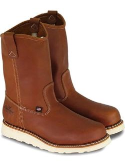 American Heritage 11 Steel Toe Wellington Boots for Men - Premium Full-Grain Leather with Slip-Resistant Wedge Outsole and Comfort Insole; EH Rated