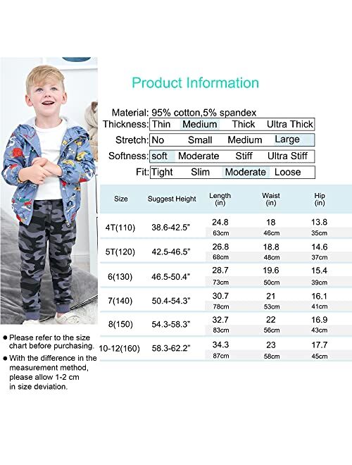 KISBINI Boy's Cotton Camouflage Sweatpants Sports Pants for Children