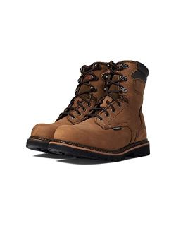 V-Series 8 Waterproof Composite Toe Work Boots for Men - Premium Leather with Goodyear Storm Welt, Comfort Insole, and Chevron Traction Outsole; ASTM Rated