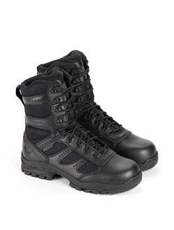 Deuce 8 Waterproof Side-Zip Black Tactical Boots for Men and Women with Full-Grain Leather, Soft Toe, and Slip-Resistant Outsole; BBP & EH Rated