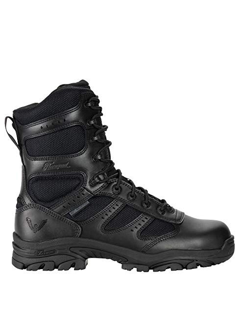 Thorogood Deuce 8 Waterproof Side-Zip Black Tactical Boots for Men and Women with Full-Grain Leather, Soft Toe, and Slip-Resistant Outsole; BBP & EH Rated