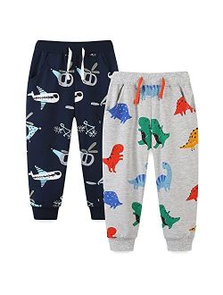 Bumeex Baby and Toddler Boys' 2-Pack Pull on French Terry Pants 1-7Y