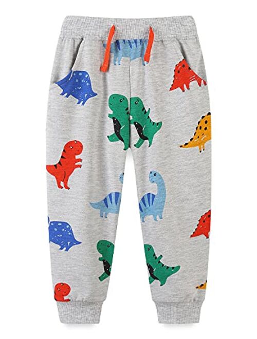 Bumeex Baby and Toddler Boys' 2-Pack Pull on French Terry Pants 1-7Y