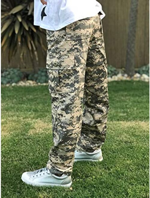 BACKBONE Boys Girls Kids Combat Army Ranger Camping Outdoor camo Cargo Pants Trousers