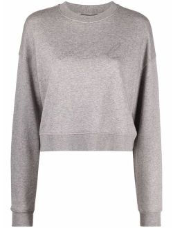 logo-studded cropped sweatshirt