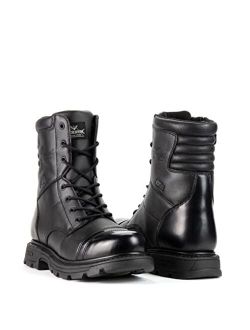 GEN-Flex2 8 Side-Zip Black Tactical Boots for Men and Women - High-Shine Leather Heel & Toe with Goodyear Storm Welt and Slip-Resistant Outsole
