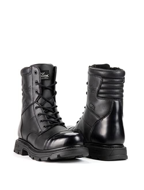 Thorogood GEN-Flex2 8 Side-Zip Black Tactical Boots for Men and Women - High-Shine Leather Heel & Toe with Goodyear Storm Welt and Slip-Resistant Outsole