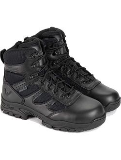 Deuce 6 Waterproof Side-Zip Black Tactical Boots for Men and Women with Full-Grain Leather, Soft Toe, and Slip-Resistant Outsole; BBP & EH Rated