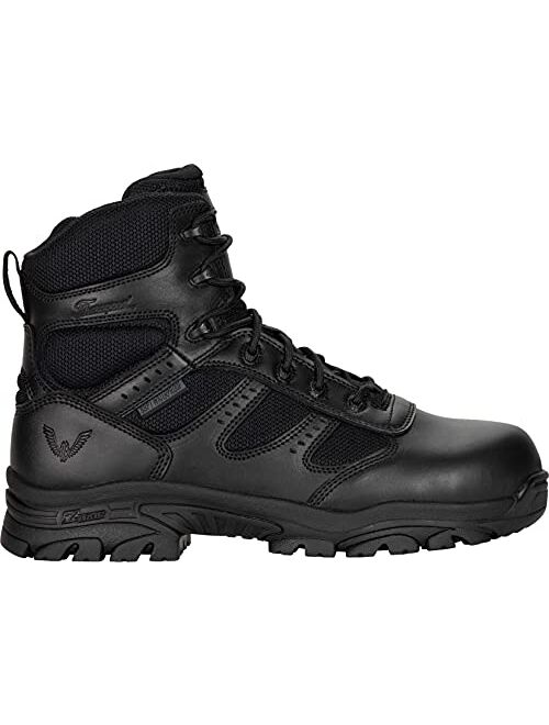 Thorogood Deuce 6 Waterproof Side-Zip Black Tactical Boots for Men and Women with Full-Grain Leather, Soft Toe, and Slip-Resistant Outsole; BBP & EH Rated