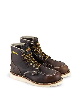 1957 Series 6 Waterproof Moc Toe Work Boots for Men - Soft Toe, Full-Grain Leather with Slip-Resistant Wedge Outsole and Shock-Absorbing Footbed