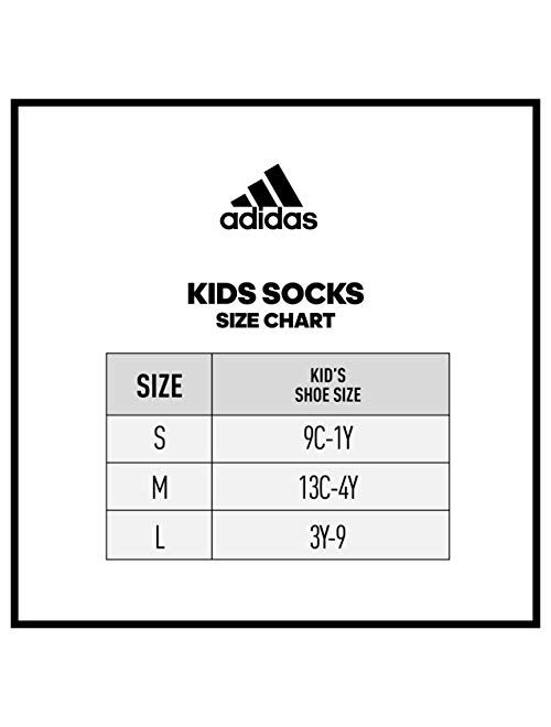 adidas Boys Kids-boy's/Girl's Mixed Graphic Athletic Cushioned Crew Socks (6-pair)