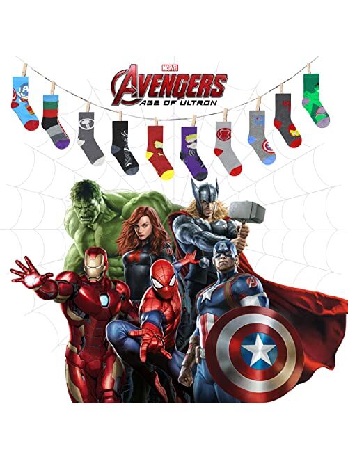 Marvel Legends Superhero Boys Socks, Toddler Socks & Kids Socks, Quality Made Little Boys Socks & Toddler Boys Avenger Socks