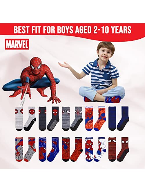 Spiderman Boys Socks, 10-Pack of Decorative Spiderman Toddler Socks, Amazing Marvel Legends Socks for Boys