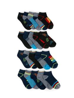 Trimfit Big Boys Gamer Novelty Flat Knit Low Cut Socks, Pack of 20