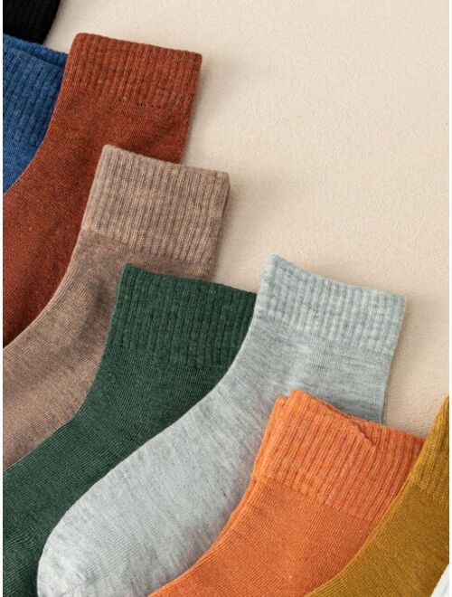 Shein 10pairs Kids Solid Crew Socks