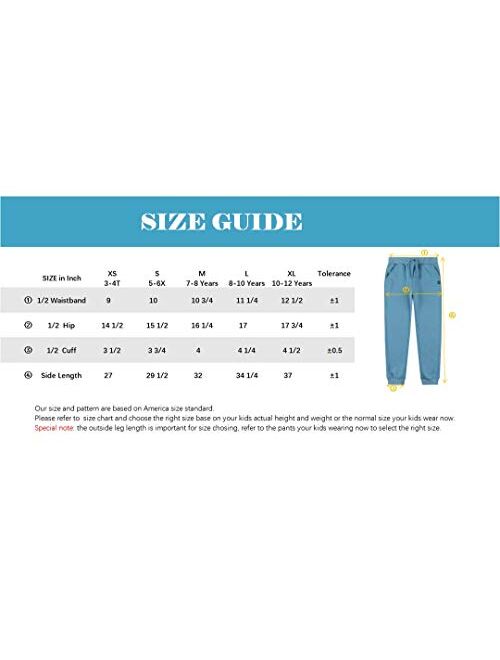 SPACE VENTURE Kids Soft Brushed Fleece Sweatpants Casual Joggers Athletic Pants for Boys or Girls (3-12Y)