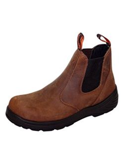 Thoro-Flex 6 Slip On Composite Toe Work Boots for Men - Premium Leather with Slip-Resistant Outsole and Scuff-Free Translucent Bottom; EH Rated