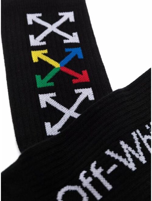 Off-White Kids intarsia-knit ankle socks