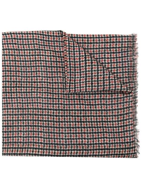 N.Peal Houndstooth cashmere scarf