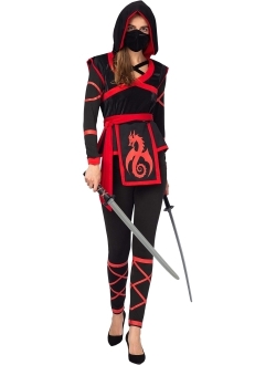Halloween Ninja Warrior Costume for Women with Ninja Mask