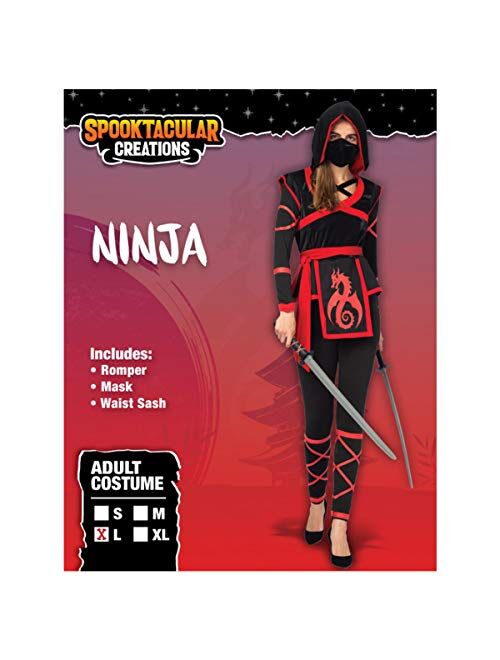 Spooktacular Creations Halloween Ninja Warrior Costume for Women with Ninja Mask