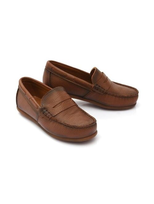 Moustache leather penny loafers