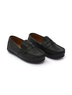 Moustache faux leather penny loafers