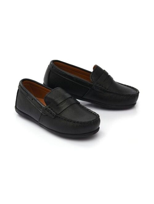 Moustache faux leather penny loafers