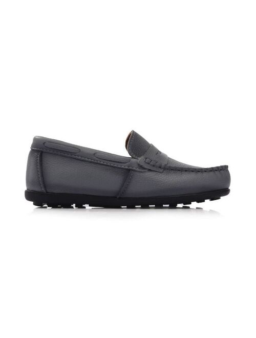 Moustache leather penny loafers