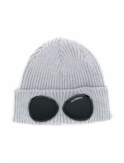 C.P. Company Kids patch-detail ribbed beanie